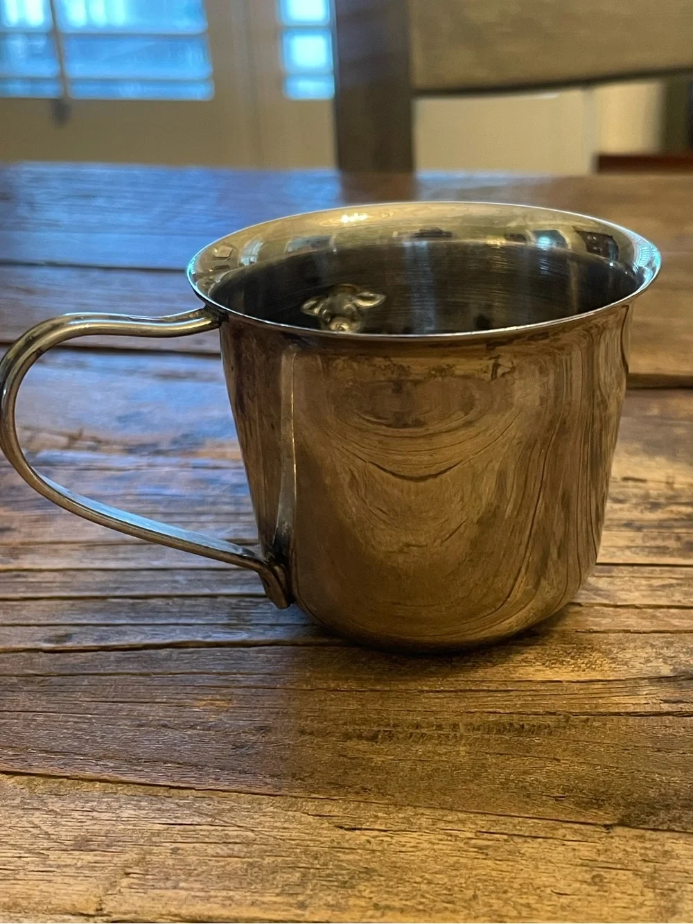 Vintage Princess House Silverplate Baby Cup with Embossed Lamb